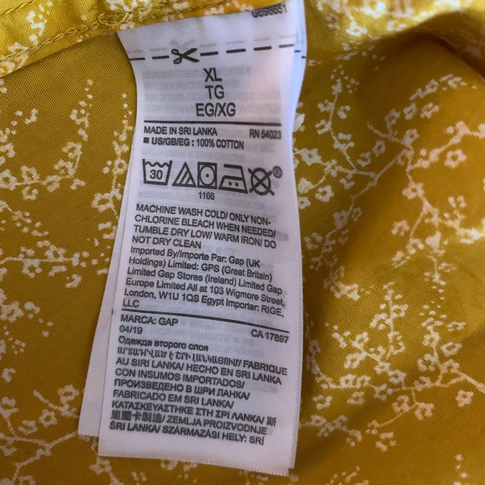 Gap Yellow Flowered Button Down Shirt - image 6